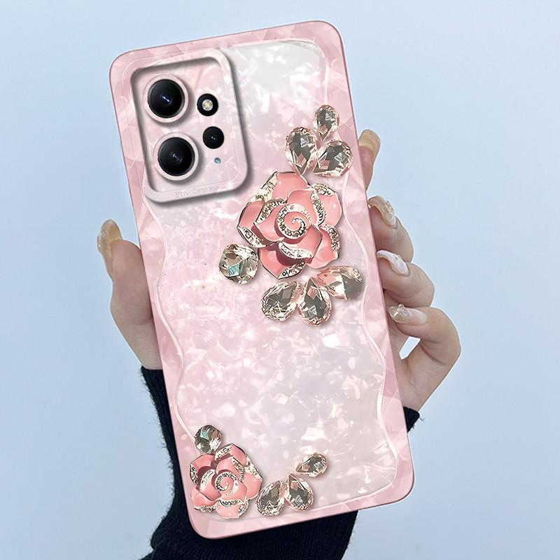 For Xiaomi Redmi Note 12 4G Phone Case Simplicity Butterflies Floral Soft Liquid Silicone Back Shell For Redmi Note12 4G Covers
