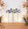 2 PcsGold Wedding Flower Stands, 11x11x31.5 Inch Iron Geometric Decorative Arch for Ceremony Party Birthday Home Decor