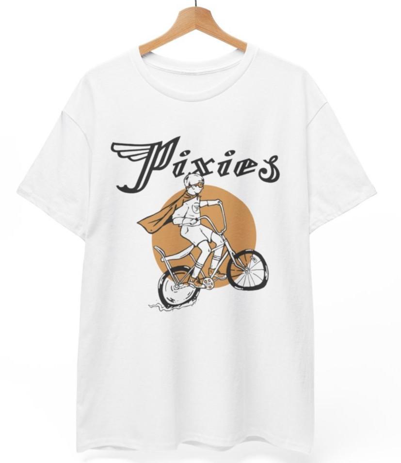 Pixies Tony Bike Премиум Мягкая Белая Футболка УНИСЕКС РУБАШКА