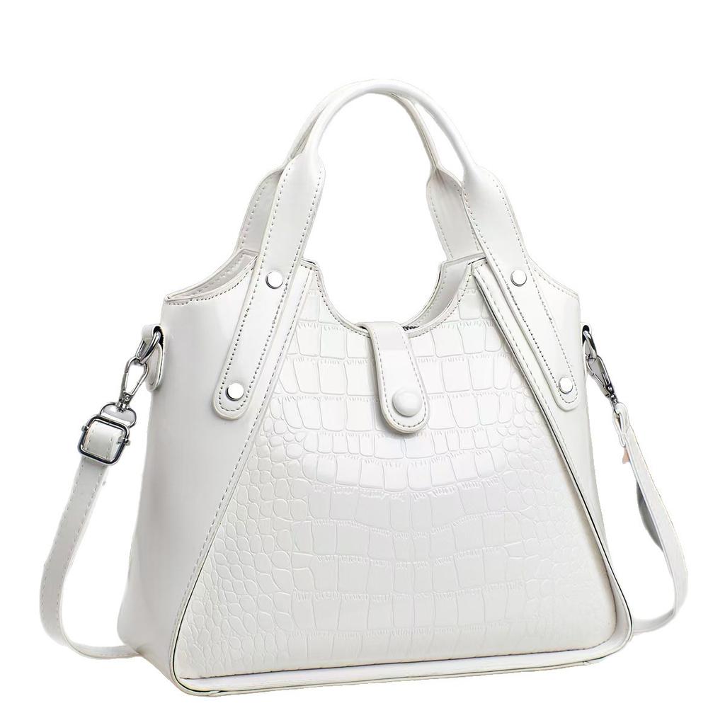 Женская сумка с принтом под крокодила 2026 весна высокая однотонная женская сумка-тоут на плечо