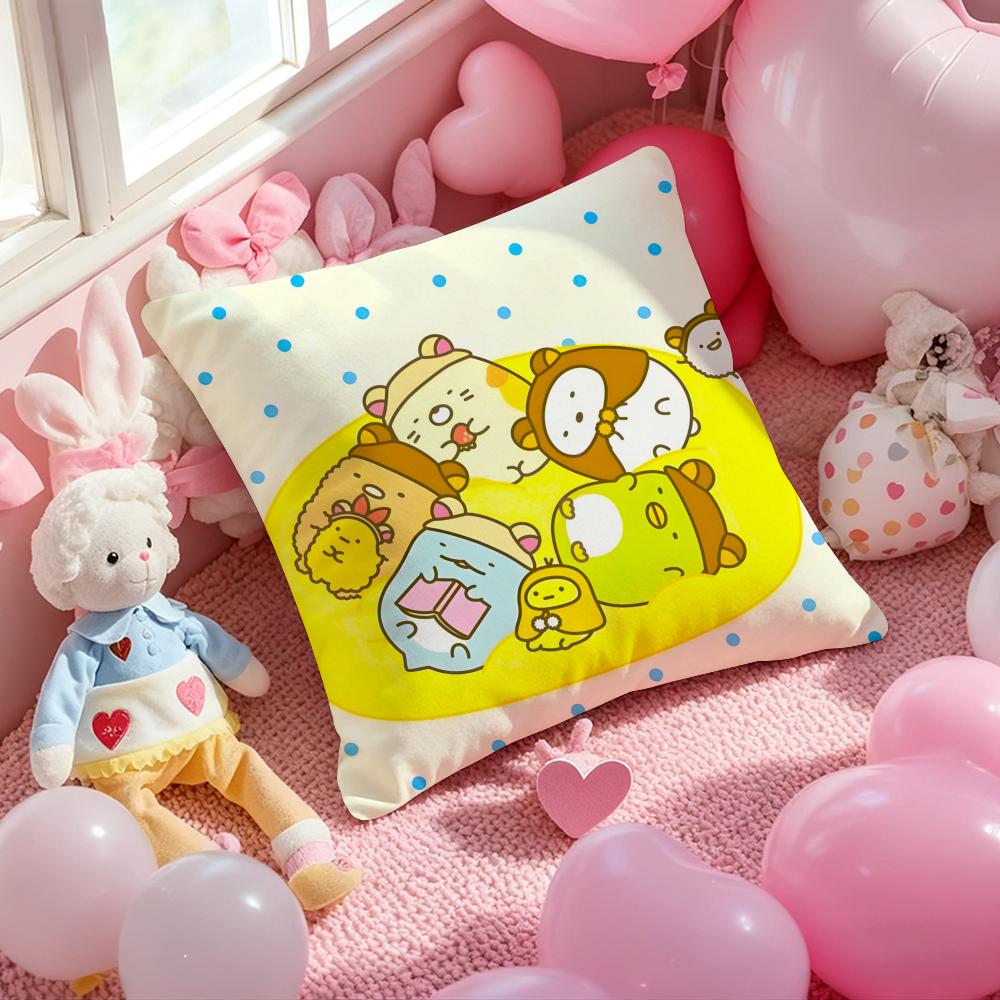 S-Sumikko Gurashi Изысканная Наволочка Мягкая Плюшевая Ткань Двусторонняя Печатная Наволочка для Подушки Теплая Зимняя Подушка для Дивана