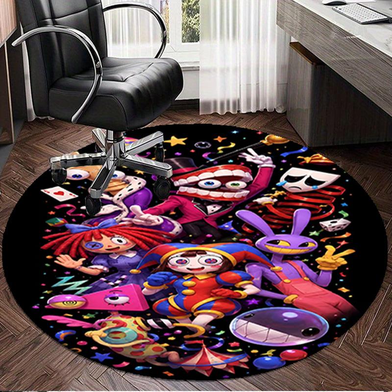 1PC Amazing Digital Circus Round Rug, Non-slip Chair Mat, Home Decor, Circle Carpet Perfect for Office, Bedroom, Living Room,Christmas gift