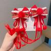 Plush Ball Children's Chinese Hairpin Bow Embroidered Bow Headwear Hanfu Hair Accessories  Kids