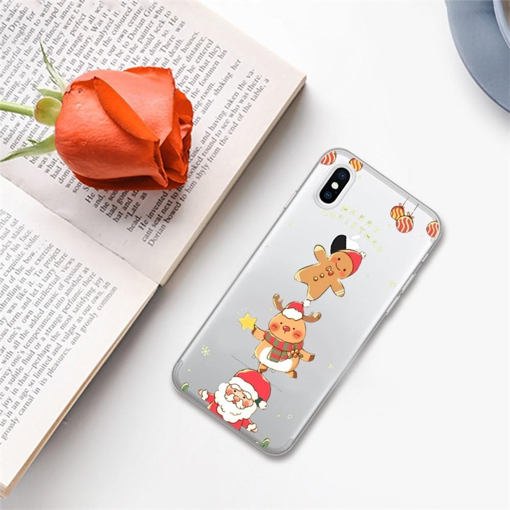 Рождественский Мультяшный Новогодний Подарок Чехол для Телефона для iPhone 16 15 8 7 6 6S Plus X SE XR XS 14 11 12 13 Mini Pro Max Мобильный Чехол