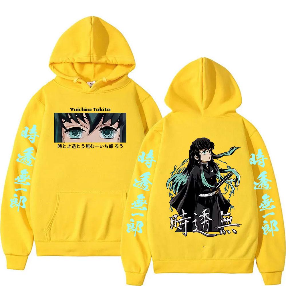 Anime Demon Slayer Hoody Muichiro Tokito Fashion Pullover Sweatshirt Men Women Casual Autumn Winter Fleece Hoodie Streetwear