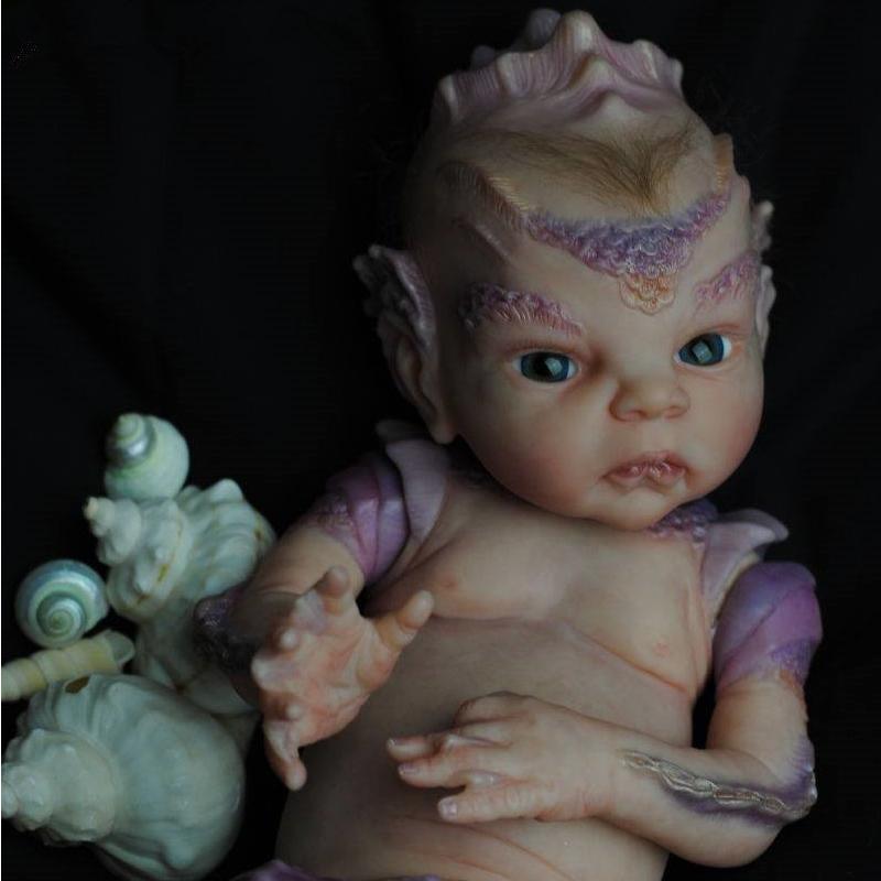 BZDOLL 50CM 3D Paint Skin Soft Silicone Reborn Princess Atlantyss Seahorse Baby Doll Lifelike 20 Inch Hippocampus Premium Collectibles