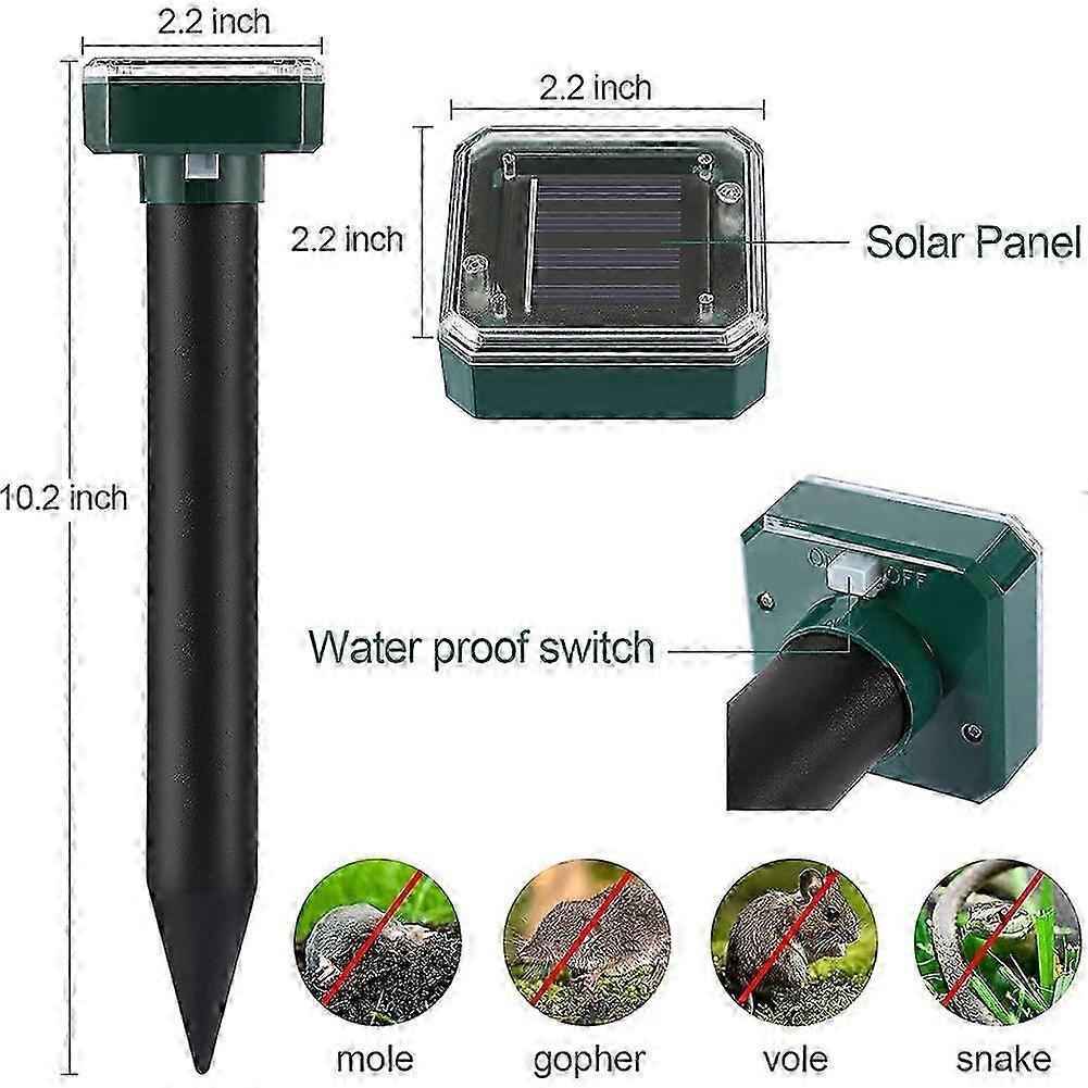 8 Pack of Solar Powered Ultrasonic Snake Repellent for Outdoor Use