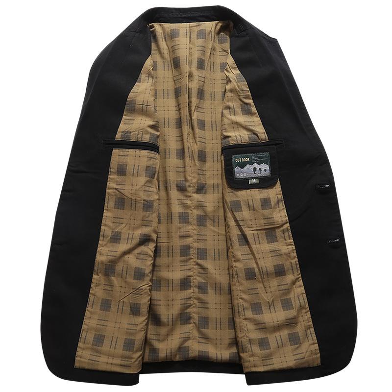 Мужской костюм из чистого хлопка, повседневный костюм, стираный мужской удобный костюм, мужская куртка 5618