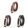 Fashionable Womens Slim Leather Belt With Polished Buckle Perfect For Work Or Casual Outfits