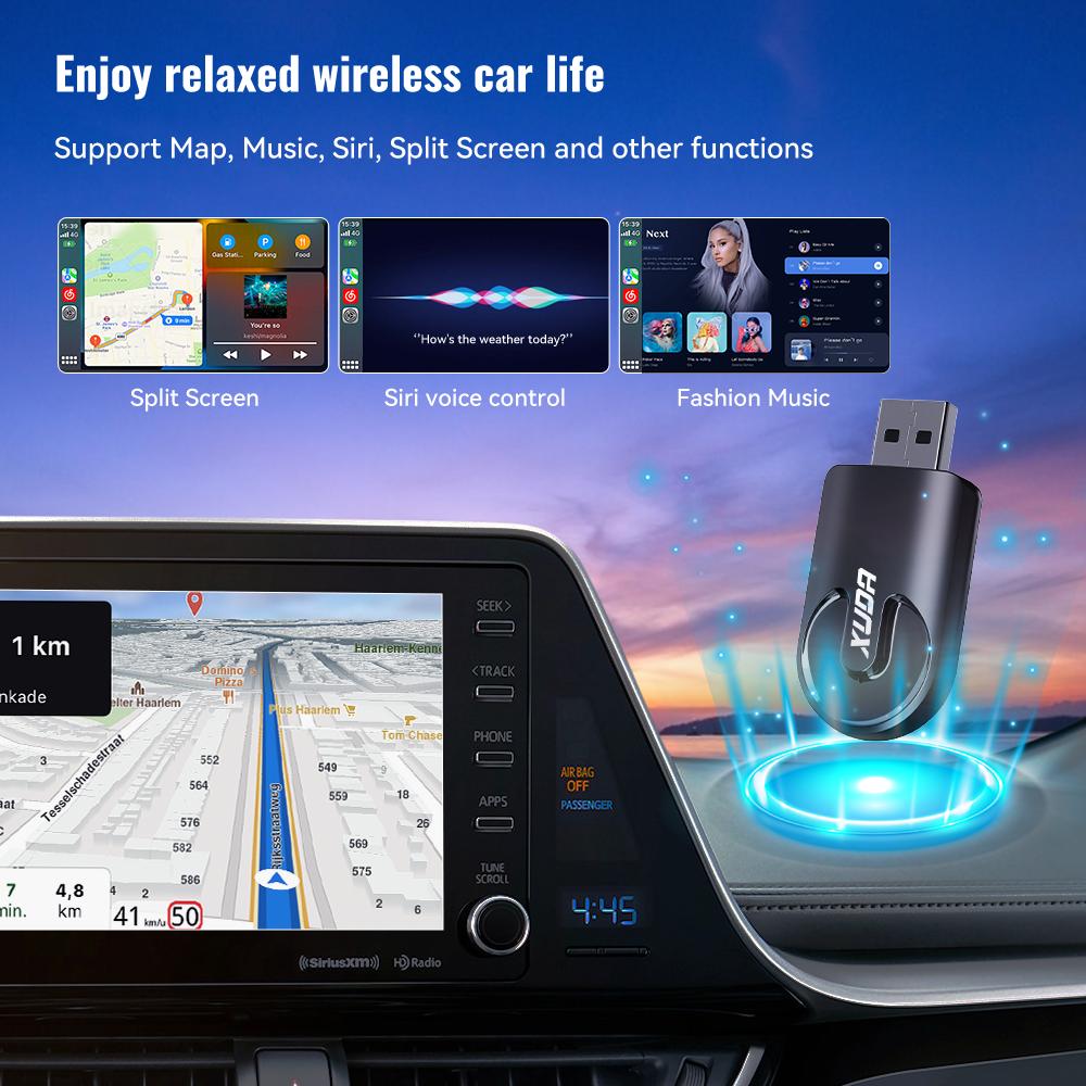 XUDA 2025 Новый Мини 2-в-1 Беспроводной Адаптер CarPlay, Проводной в Беспроводной CarPlay и Android Auto Умная Коробка, Стабильная Передача
