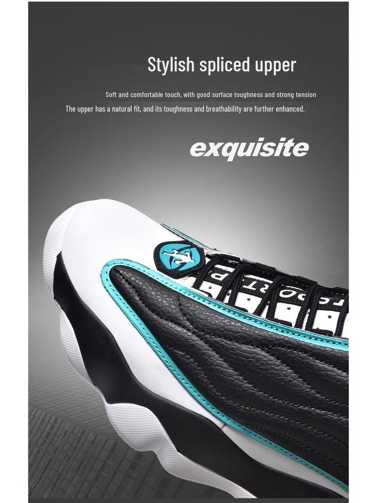 Баскетбольные кроссовки AJ13 с высоким верхом - Унисекс, кожаные, на толстой подошве, повседневные