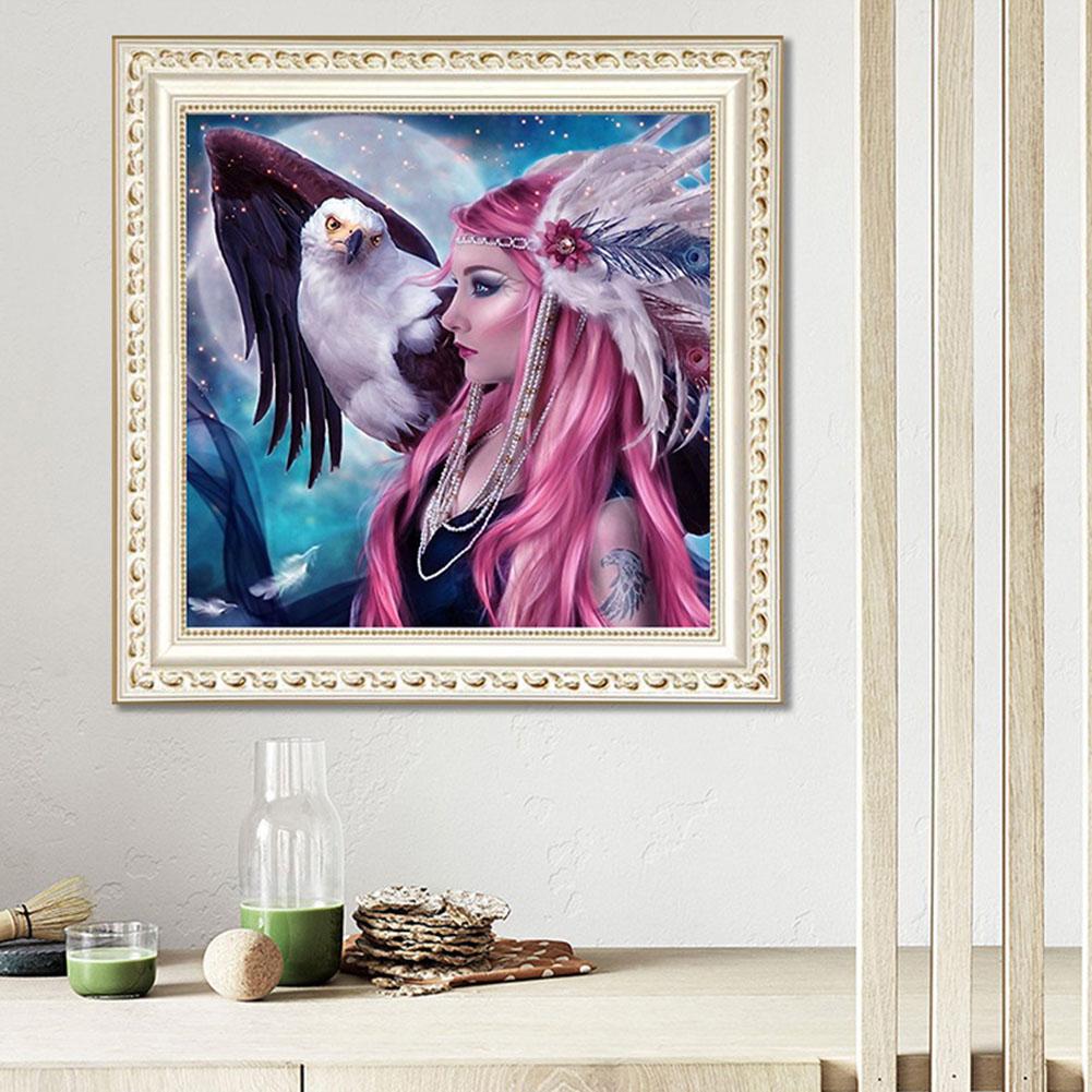 30x30cm Square DIY 5D Full Drill Beauty Eagle Cross Stitch Masonry Home Decor