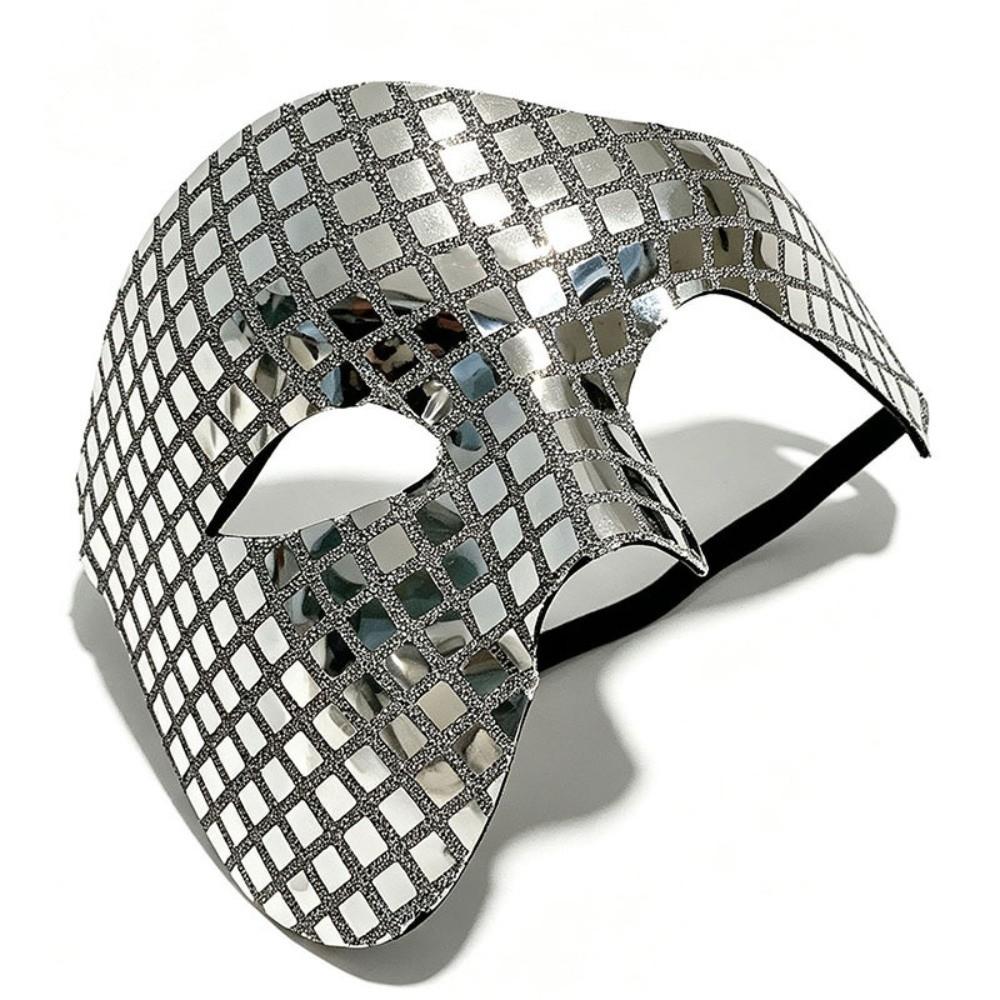 Glitter Material Disco Ball Mirror Mask Mirror Surface Costume Mask Cosplay Festival