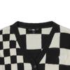 Vans Checkerboard Logo Embroidered Short Button Long Sleeve Sweater Women Sweater Black White VN00042MBLK