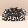 Rhinestone Tiger Claw Buckle Belt Leopard Print Series Punk Decoration Women's Belt Yabi Decorative Belt