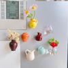 8/6/5pcs Mini Ceramic Vase Refrigerator Magnets 3D Refrigerator Stickers Decoration for Kitchen Office Whiteboard
