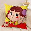 PPeko LollipopA Happy Girl Cushion Cover Short plush Doublesided Print Square Throw Pillow Covers Sofa Home Cushion Decor