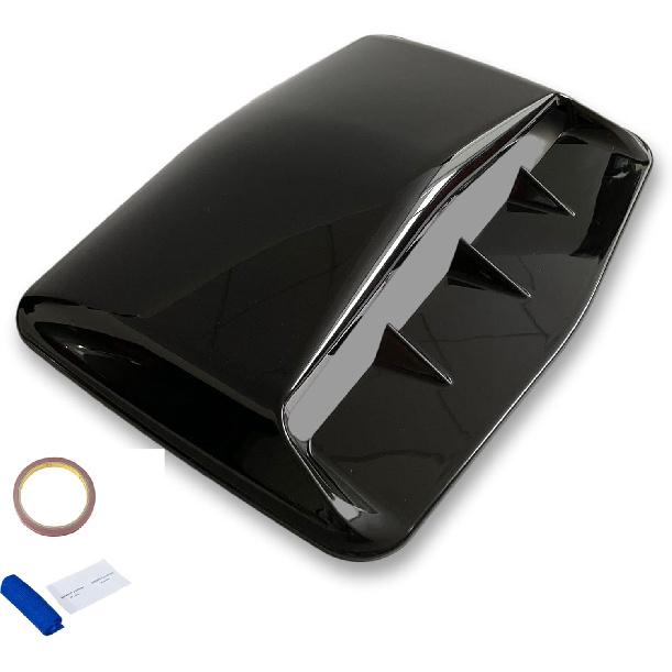 Hood Scoop Car Hood Vent Universal Air Intake Grille Inlet Trim Decor Cover Turbo Bonnet Vent Cover Accessory (Black)