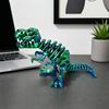 Настольное украшение-динозавр, 3D-печатная фигурка, фигурка с подвижными суставами, гладкое открывающееся украшение, гибкая фигурка, градиентная металлическая текстура, мини-аксессуары в виде костей