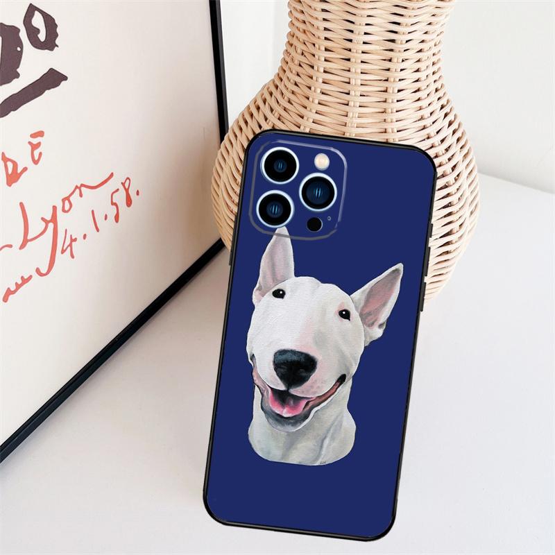 Чехол для телефона iPhone 16 15 Pro 14 Pro Max Plus 11 13 12 Mini X XS XR с изображением английского бультерьера