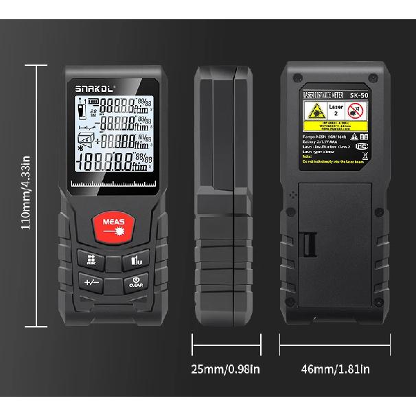 Snakol Laser Distance 50M/100M/120M Rangefinder Profesional Meter Laser Range Finder Ruler Test Tool