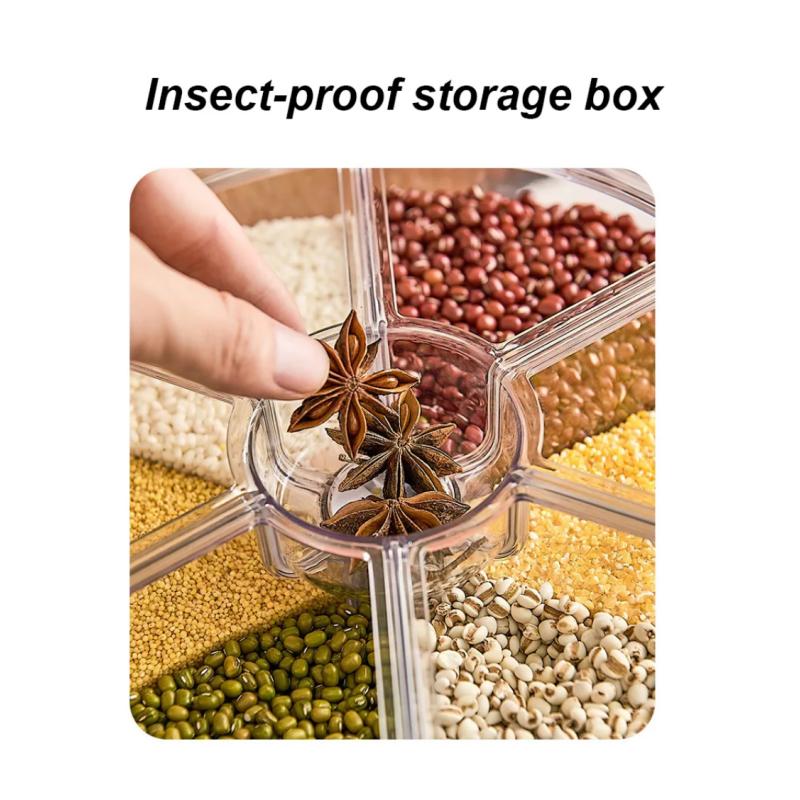 Кухонный контейнер для хранения,Контейнер для хранения продуктов питания,Вращающиеся на 360° бочки для риса, Герметичный дозатор хлопьев