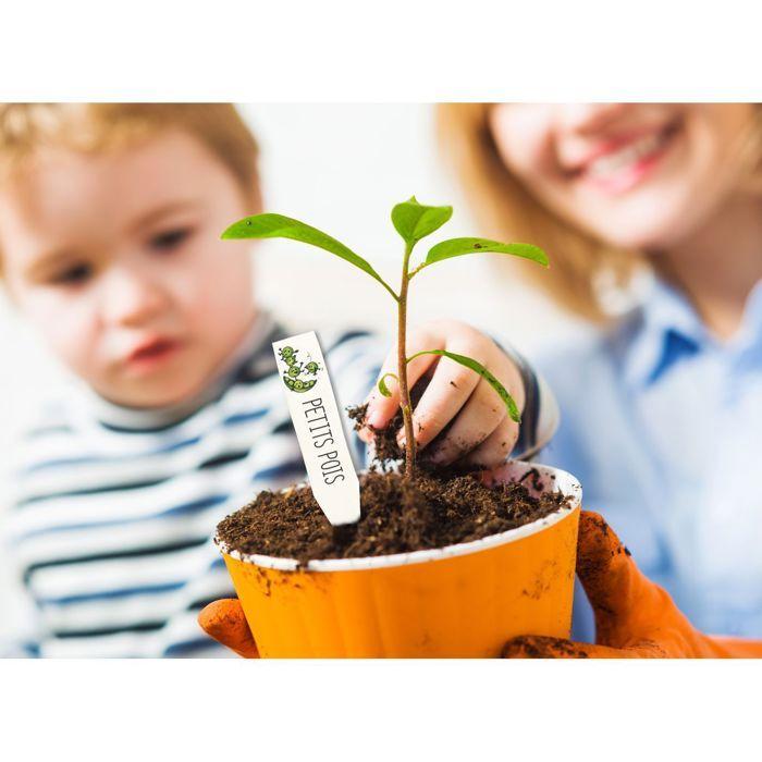 Kit Plastique dingue - Étiquette pour potager - DIY - Blanc - Plastique dingue - Étiquetage des plantations