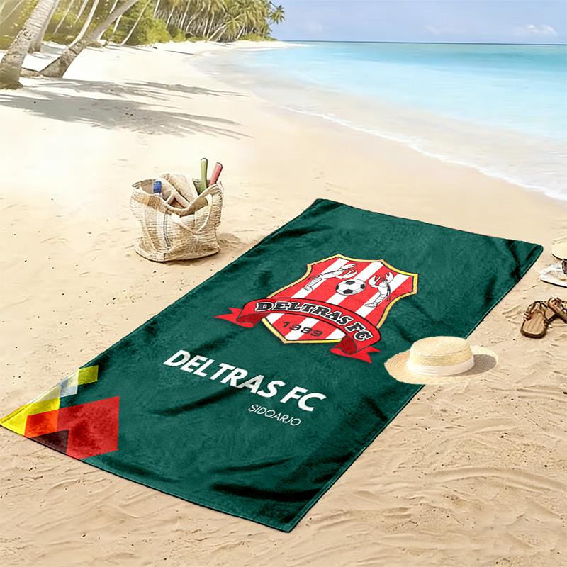 Пляжное полотенце с принтом Deltras Fc, Большое мягкое быстросохнущее полотенце для пляжа, кемпинга, плавания