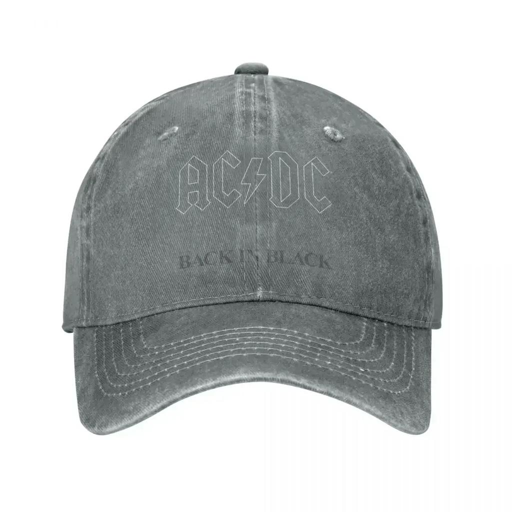 AC-DC Back In Black Unisex Style Baseball Caps Distressed Washed Hats  Casual Outdoor Summer Gift Sun