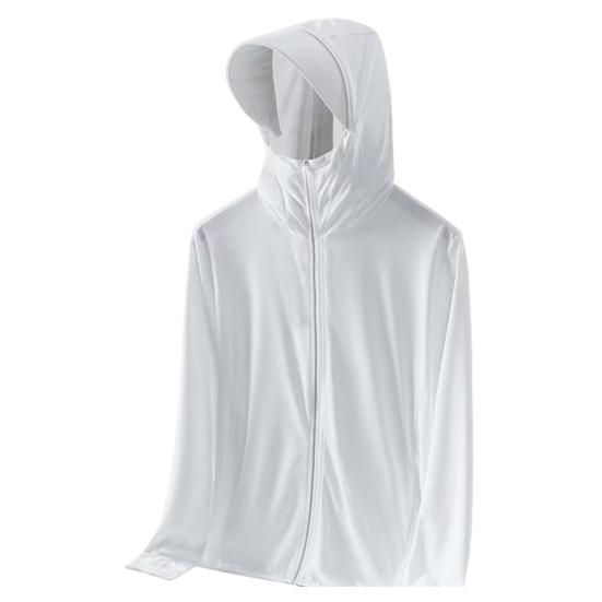 Мужская и женская солнцезащитная одежда с капюшоном, удлиненные поля, длинный рукав, солнцезащитное пальто, однотонная застежка-молния