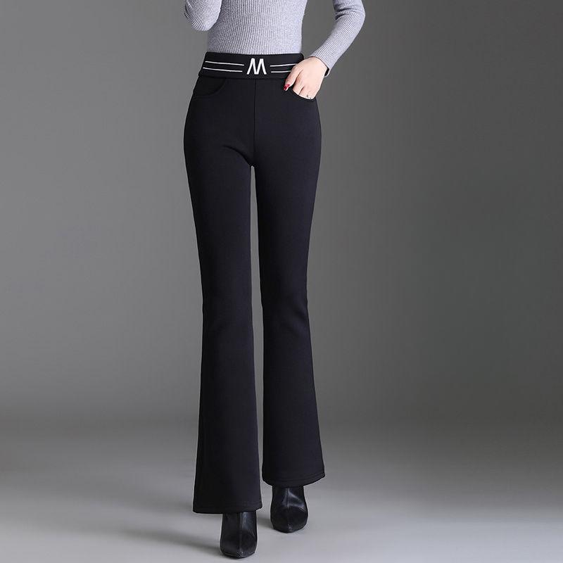 Бархатные женские утолщенные теплые женские брюки с высокой талией прямой длины, хлопковые брюки