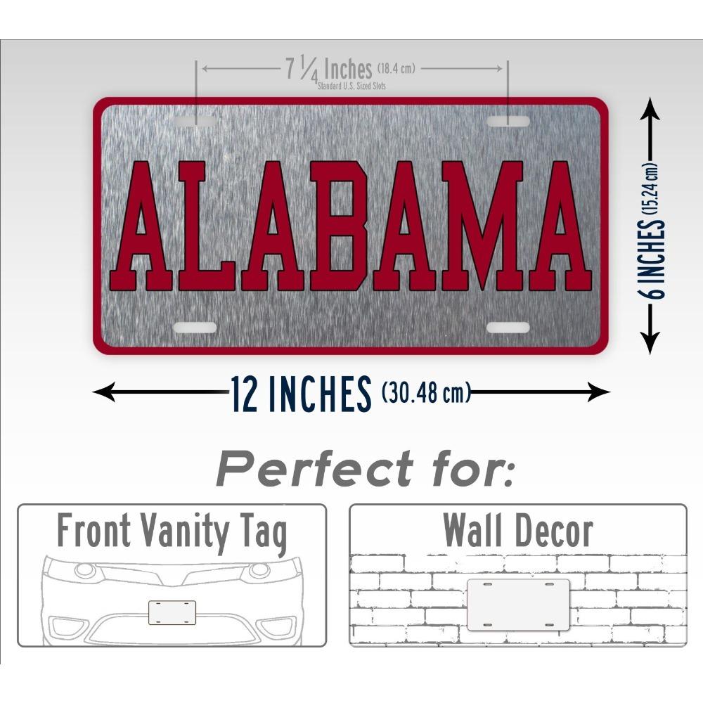 1 шт. Персонализированный номерной знак Alabama Crimson Tide BAMA NCAA Колледж Roll Tide AL Штат Автомобильный знак для фанатов Только декоративный