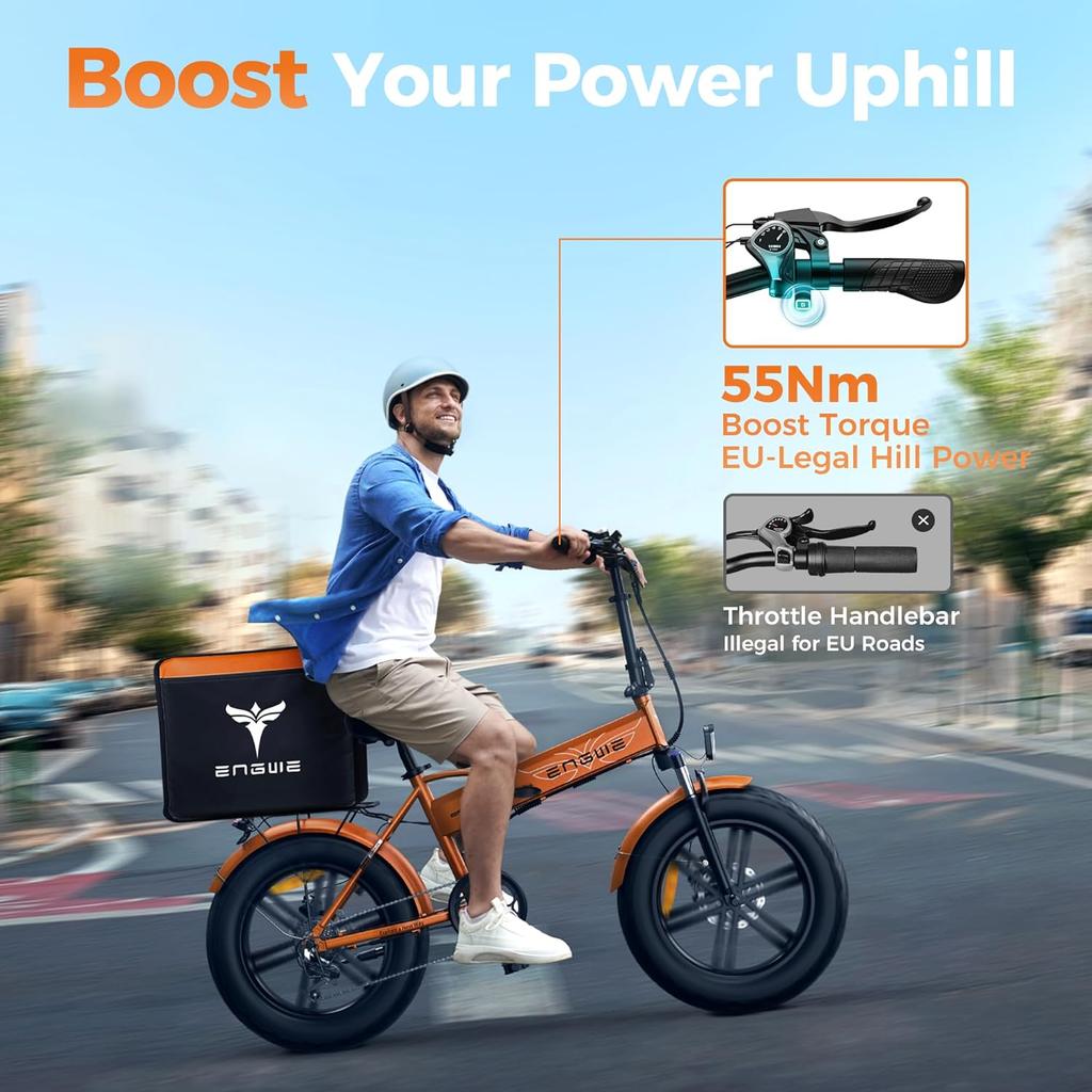 Складной электровелосипед Engwe EP-2 Boost 20" 250W 48V13Ah 25км/ч 120км Черный