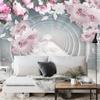 Photomural 3D Wallpaper Pink Jewelry Flowers Self-Adhesive Mural 315x210
