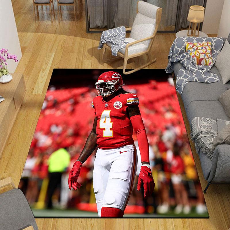 Rashee Rice Flannel Printed Carpet, Home Sofa Decoration for Living Room & Bedroom, Non‑Slip Play Flannel Floor Mat for Game Room