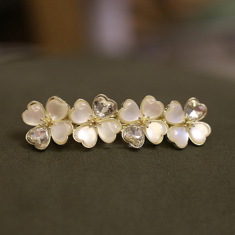 Elegant Floral Hair Barrette, French Clip Spring Hair Claw, Accents, Bridal Hair Accessory For Half-Up Hairstyles