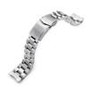 22mm Metal Watch Band Stainless Steel Hexad Oyster Bracelet V Clasp for Seiko Samurai SBDY007 and Others