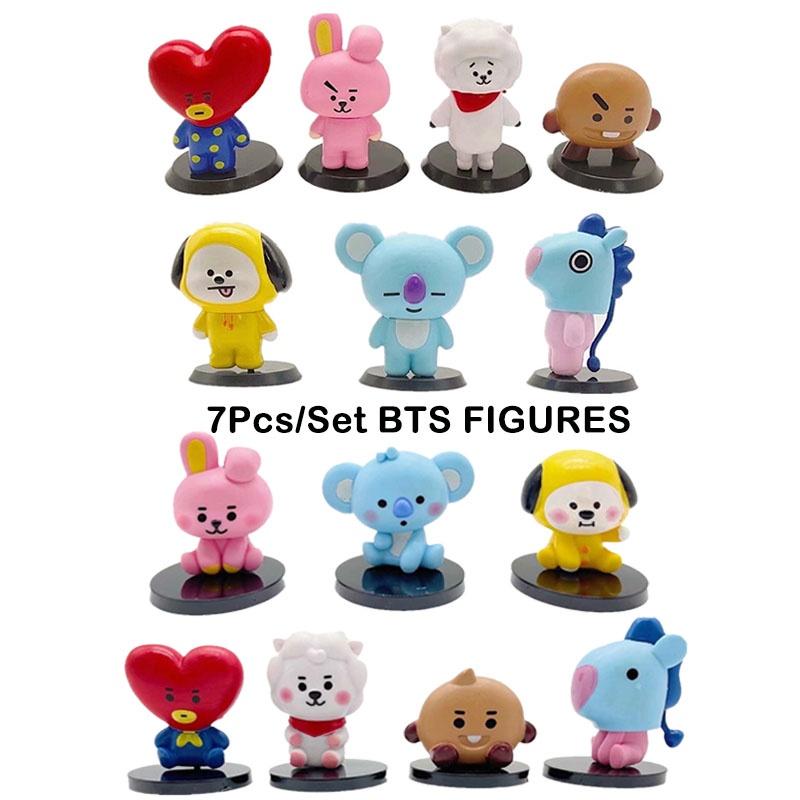 Bts Bt21 7 шт./набор Фигурки-украшения для детского монитора Топпер для торта Игрушки Подарок