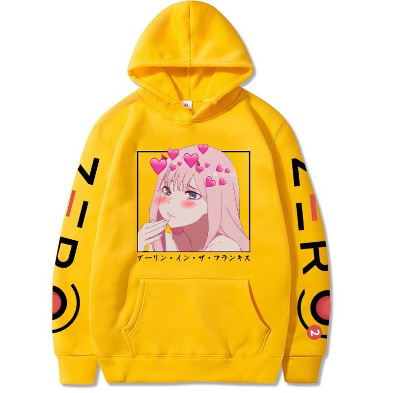 Милый во Франксе Зеро Два Худи Мужской Женский Харадзюку Пуловер Уличная Одежда Унисекс Осень Зима Плюшевый Свитер