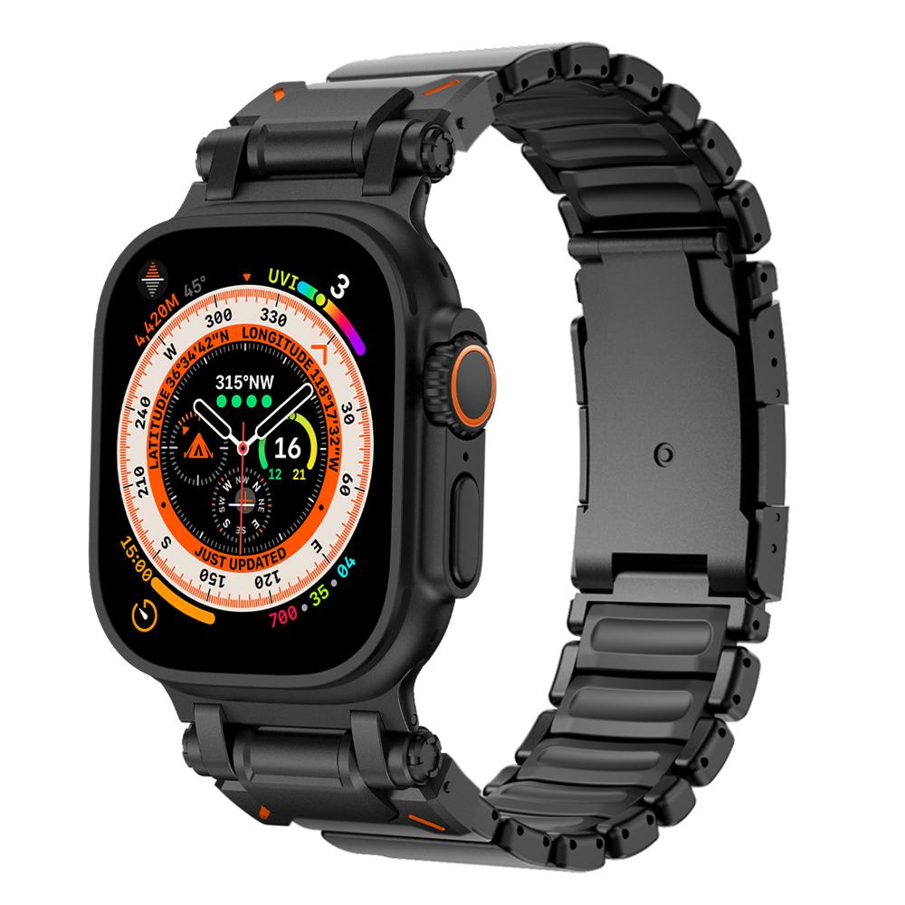 Металлический ремешок для часов из титана для Apple Watch Band Ultra 3 49 мм Серии 11 10 9 8 7 6 SE Резиновый Люксовый ремешок для iWatch 46 мм 45 мм 44 мм