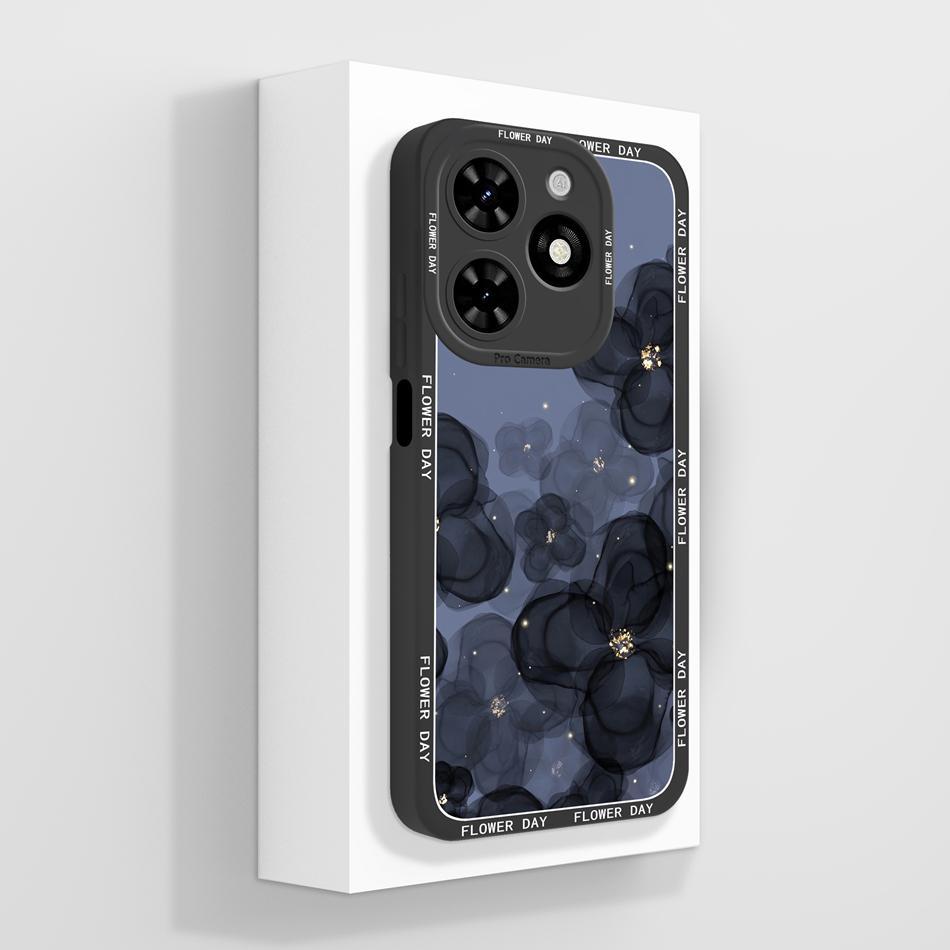 Чехлы Для Tecno Spark Go 2024 Чехол Художественный Стиль Защита Камеры Funda Жидкий Силикон Защита Телефона Для Techno Задняя Крышка