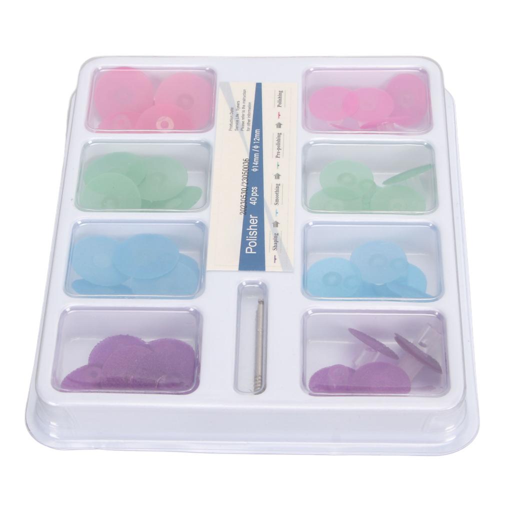 Набор из 40 шт. стоматологических полировальных дисков Шлифовка поверхностей Разные цвета Диск для полировки зубов По типу оправки A