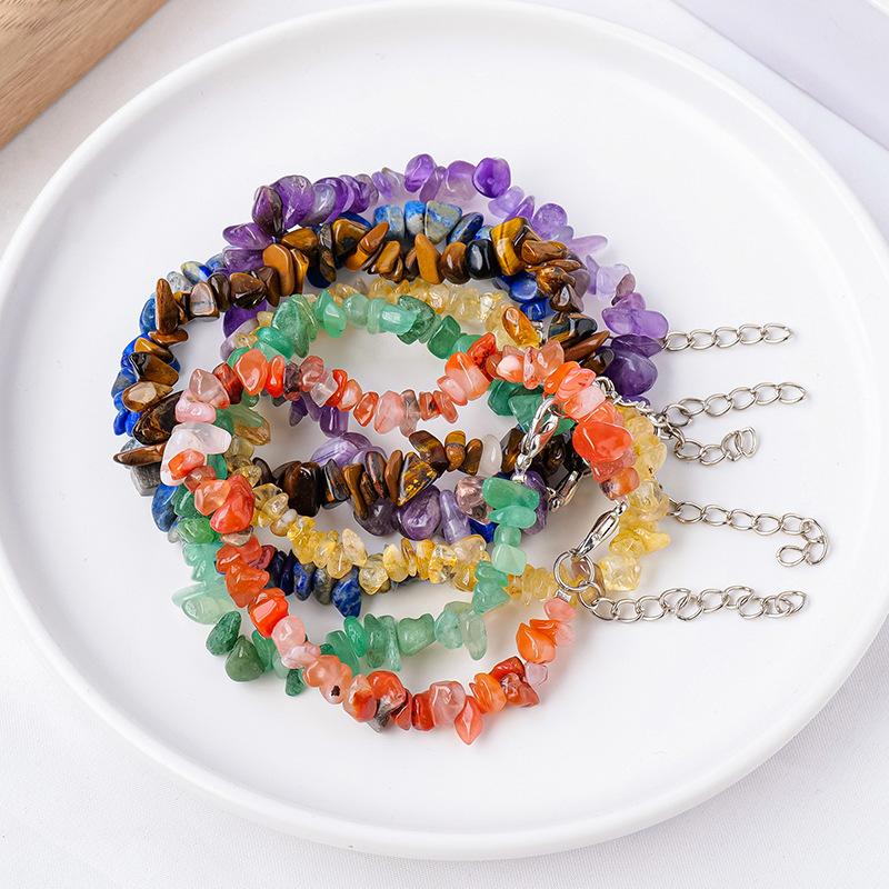 Браслет из натурального хрустального гравия, браслет из нерегулярного агата, модные ювелирные изделия из хрустальных камней