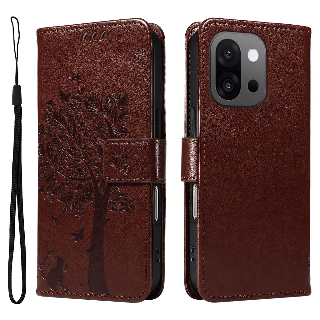 For OnePlus 13T 5G Phone Case with Stand Cat Tree Pattern Leather Wallet Mobile Cover