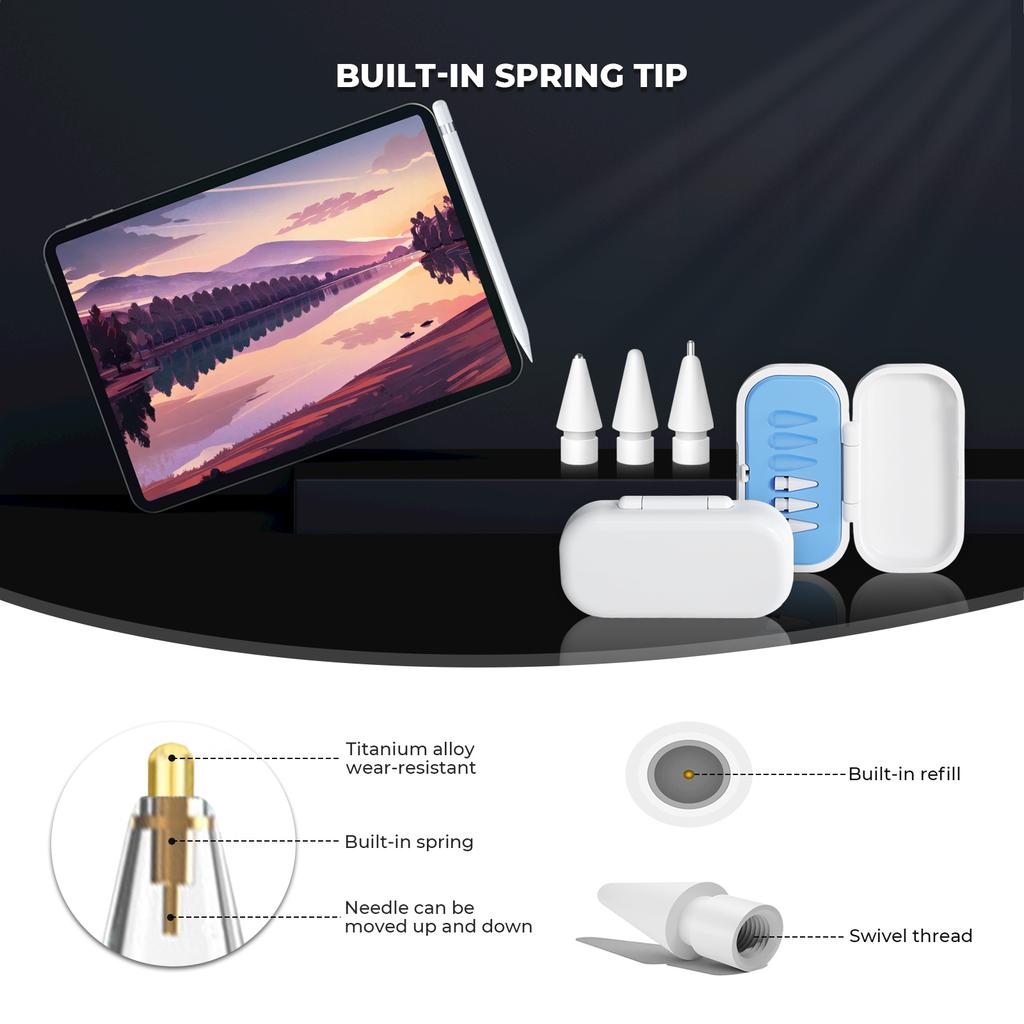 4 / 6 Pcs Replacement Pencil Tips For Apple Pencil Pro/2nd Gen/1st Gen/USB-C, Upgraded iPad Pen Tips With Storage Case