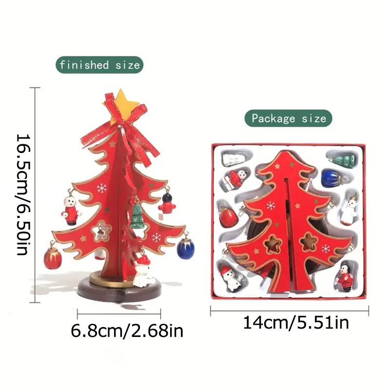 1 штДетский, ручной работы, своими руками, новогодний декор, рождественская елка, стерео деревянная рождественская елка