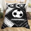 Постельное белье с пододеяльником для футбола, спортивное, с геометрическим рисунком, для детей, мальчиков, девочек, из микрофибры, с мячом, для игр, чехол для одеяла