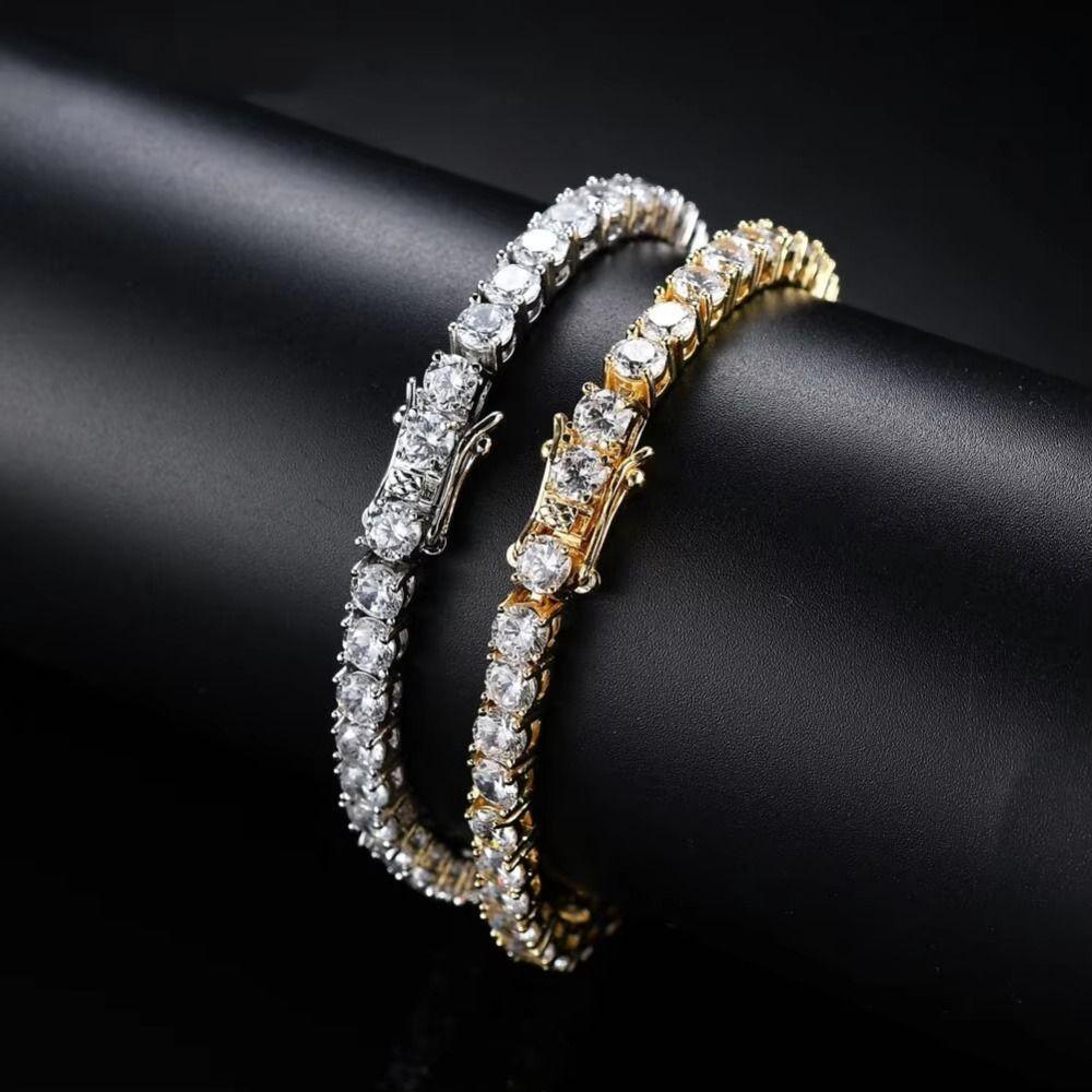 Luxury Colorful Rhinestone Bangle Waterproof Women's Hand Bracelet Zircon Crystal Bracelet Lover