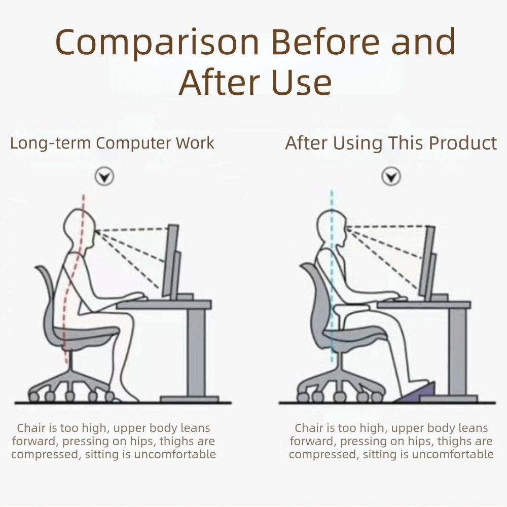 Nonslip Bottom Adjustable Footstool Ergonomic Office Desk Leg Rest Foot Stool Living Room