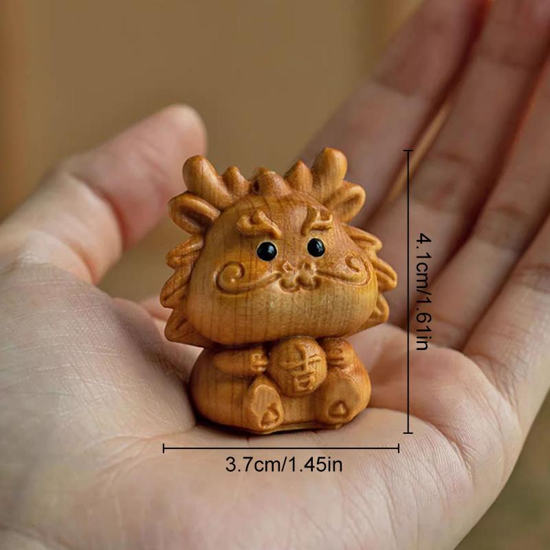 Wooden Chinese Zodiac DIY Handmade Carved Ornaments Animals For Necklace Keychains Pendants Jewelry Accessories